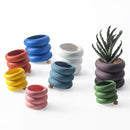 Multicolor Round Rolls Ceramic Plant Pot
