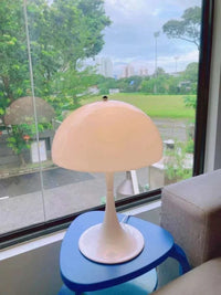 Table lamp dome silhouette glossy finish mid century style mushroom table lamp
