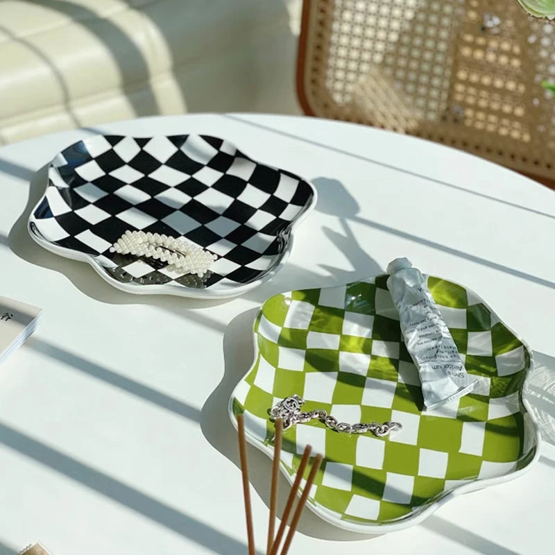 Checkered Bloom Trinket Dish