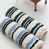 Soft Rug Stripe Tufting Bathroom Mat Bedroom Carpet Doormat Floor Anti Slip Pad Aesthetic Home Room Decor-Letifly Lights and Decor