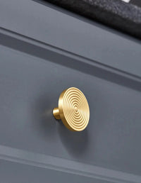 Brass Swirl Design Furniture Knobs Gold Single Hole Pulls Modern Wardrobe Kitchen Cabinet Bar Dresser Drawer Handles-Letifly Lights and Decor