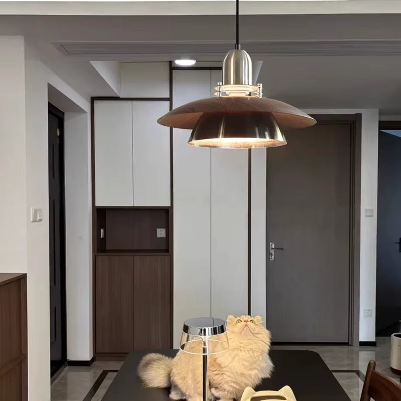 Aero Bar Pendant Lamp Aluminum and wood linear pendant light modern Nordic ceiling lamp chandelier