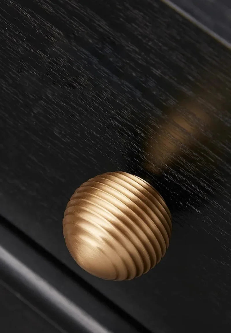 Brass Drawer Knob Gold Thread Shape Furniture Handle Kitchen Cabinet Handle Single Hole Ball Bedroom Wardrobe Handle-Letifly Lights and Decor