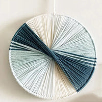 Thread Bloom Wall Art Handmade cotton thread circular wall art modern macrame-inspired décor