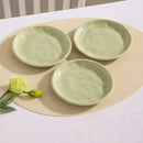 Luna Creme Pastel ceramic snack plates wavy edge hand-glazed modern dish set