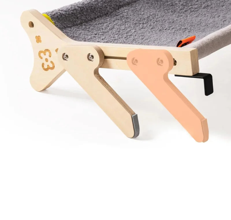 Cat window perch soft plush mount no-drill wood frame