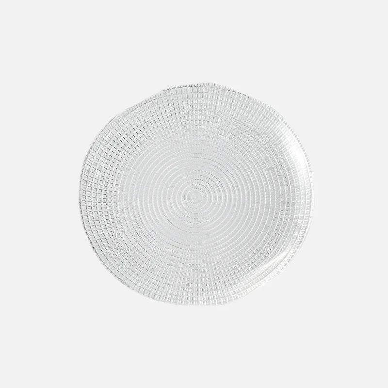Creative Transparent Glass Western Food Plate Kitchen Tableware Living Room Home Coffee Table Dried Fruit Snacks Display Tray-Letifly Lights and Decor