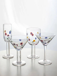 1 Piece Polka Kaleidoscope Handmade Decals Glass Cocktail Glass Goblet Champagne Glass Martini Glass Wine Glass-Letifly Lights and Decor