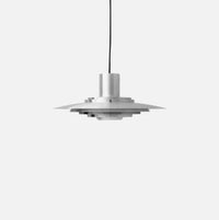 danish modern brushed aluminum ufo disc pendant light with led for dining room or kitchen island