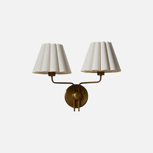 Pleated Twin Wall Sconce - White / Warm White (2700-3500K)