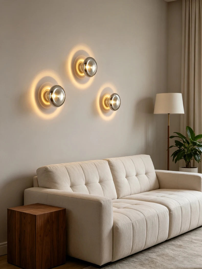 Modern Grey Glass LED Wall Lamp Gold Aluminium Mini Wall Light Fixtures For Indoor Stairs Bedside Parlor Atmosphere-Letifly Lights and Decor
