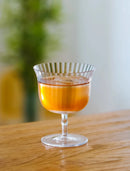 fluted crystal cocktail coupe glass elegant striped barware