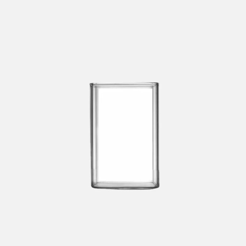 Square glass cup clear cold drink minimalist modern durable tumbler