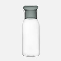 Glass carafe with cup lid modern water bottle minimalist infusion pitcher clear glass beverage container bedside carafe
