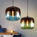 gradient glass pendant lamp ombré hand-blown LED hanging light