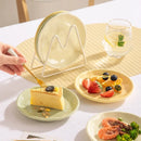 Luna Creme Pastel ceramic snack plates wavy edge hand-glazed modern dish set