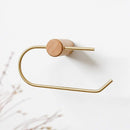 Wood Toilet Paper Holder No Drill Kitchen Storage Brass Towel Hanger Bathroom Accessories Self-Adhesive Wall Mounted Tissue Rack-Letifly Lights and Decor