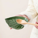 A Ceramic Spatula Holder - Kitchen Countertop Spoon Holder - Cute Leaf Design, Multifunctional Cutlery Holder-Letifly Lights and Decor