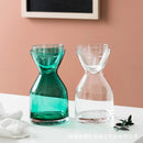 Nordic face glass carafe set clear green hourglass pitcher matching lid minimalist bedside water jug