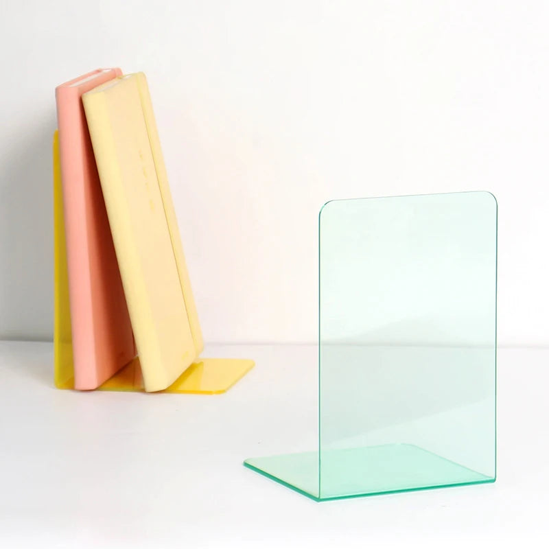 Acrylic bookends colorful modern L-shaped desk organizer