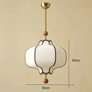 Retro Fabric Lampshade Pendant Light Japan Circular LED for Room Dining Table Apartment Wooden Ball Lighting Fixtures E27-Letifly Lights and Decor