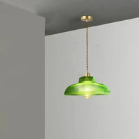 Linden Glow Ribbed Pendant Light Ribbed glass pendant light with brass hardware Nordic hanging lamp
