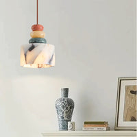 Luxury stone pendant lamp natural marble LED chandelier light