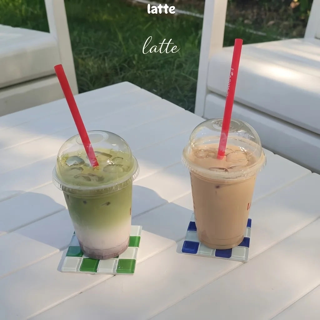 Pixel Checkered Tile Coasters-Letifly Lights and Decor