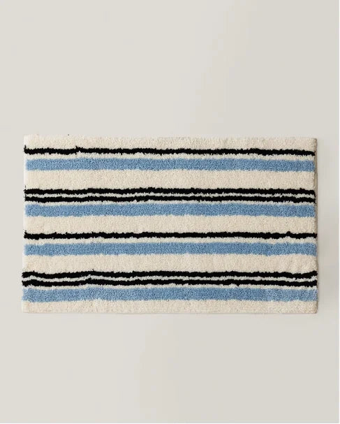 Soft Rug Stripe Tufting Bathroom Mat Bedroom Carpet Doormat Floor Anti Slip Pad Aesthetic Home Room Decor-Letifly Lights and Decor