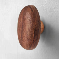 Cabinet handle solid walnut smooth pebble shape modern design