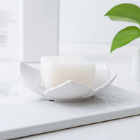 lotus flower silicone soap holder dish with drainage pad for bathroom or kitchen sink