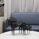 Black Metal Horse Sculpture Abstract Modern Animal Statue Bookshelf Decor Living Room Accent