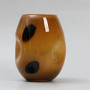 Amberfield Polka Vase Amber glass vase with black polka dots modern decorative elliptical vase