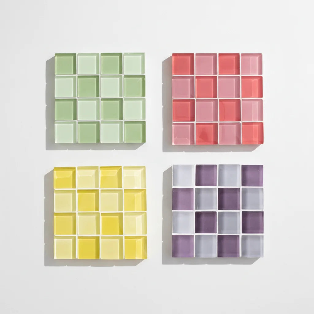 Color Tile Coaster Set-Letifly Lights and Decor