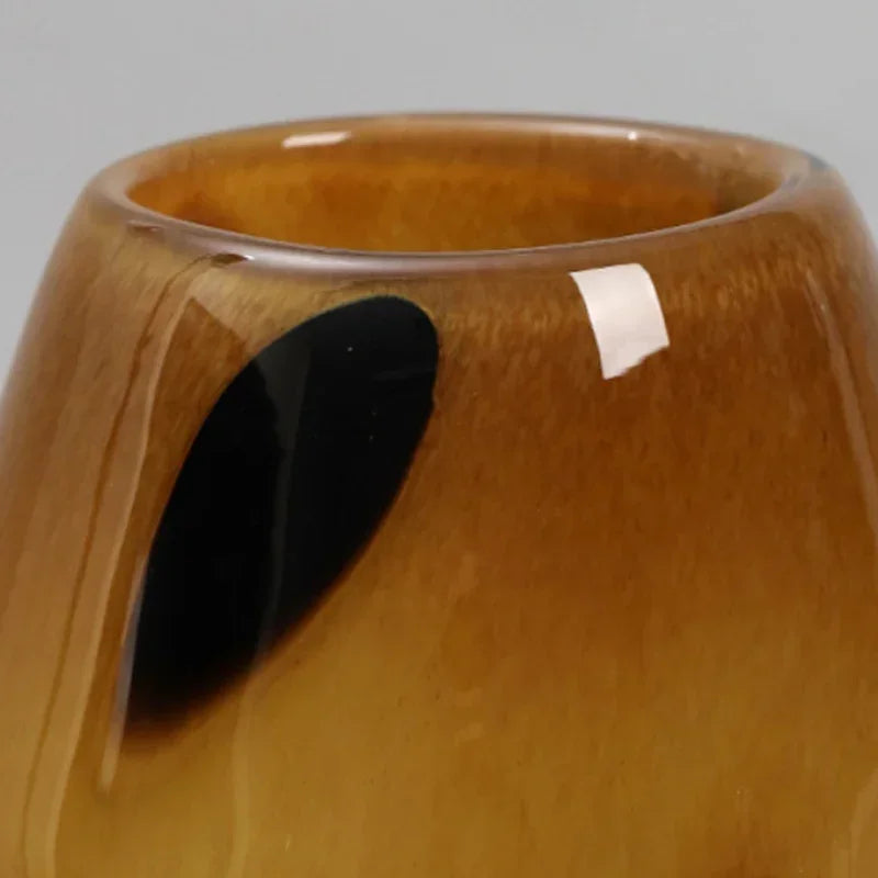 Amberfield Polka Vase Amber glass vase with black polka dots modern decorative elliptical vase