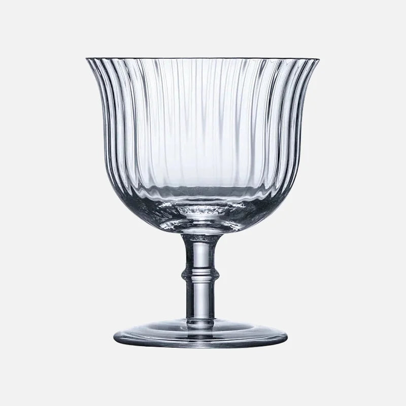 fluted crystal cocktail coupe glass elegant striped barware