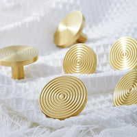 Brass Swirl Design Furniture Knobs Gold Single Hole Pulls Modern Wardrobe Kitchen Cabinet Bar Dresser Drawer Handles-Letifly Lights and Decor