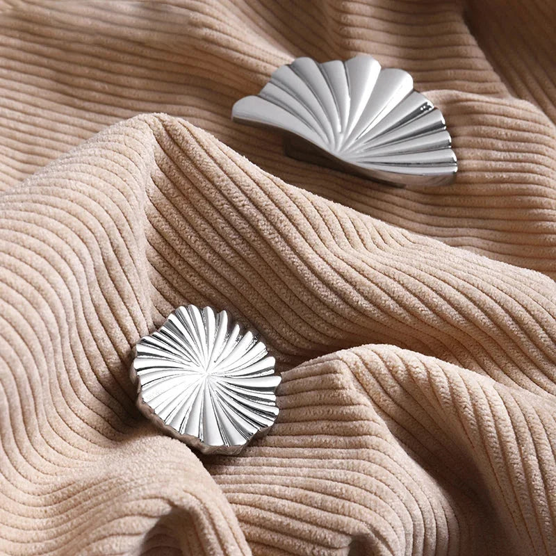 Santaya Brass Cabinet Pulls Cup Flat Chrome Drawer Pulls Kitchen Cupboard Bathroom Dresser Cabinet Knob Hardware Silver Handles-Letifly Lights and Decor