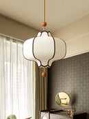 Retro Fabric Lampshade Pendant Light Japan Circular LED for Room Dining Table Apartment Wooden Ball Lighting Fixtures E27-Letifly Lights and Decor