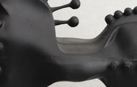 Black Metal Horse Sculpture Abstract Modern Animal Statue Bookshelf Decor Living Room Accent