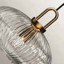 Clara Ridge Glass Pendant Lamps clear ribbed glass pendant lamp gold accent modern lighting for living room dining room bedroom