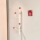 Wall-mounted coat rack with ball hooks, vertical organizer with 4 or 6 hooks
