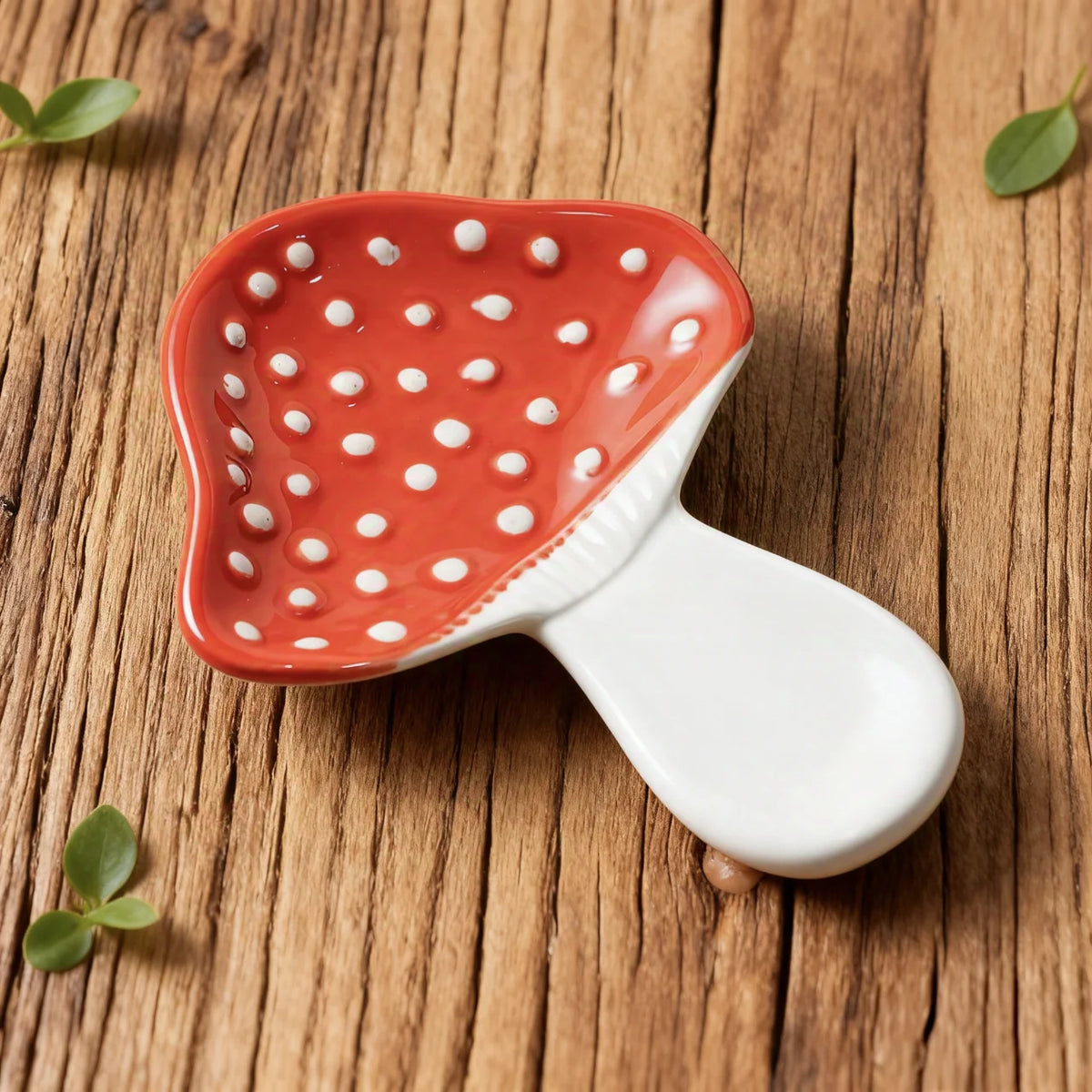 Cartoon Mushroom Spoon Holder,Restaurant Soup Spoon Chopstick Holder, Easy To Clean Ceramic Kitchen Holder-Letifly Lights and Decor