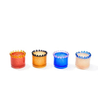 Colorful frosted glass vase ring design mini cylindrical bud vase for stems candles diffuser