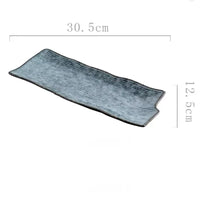 Japanese-style Sushi Plate Rectangular Ceramic Sashimi Flat Plate Creative Tableware Irregular Long Commercial Japanese Plate-Letifly Lights and Decor