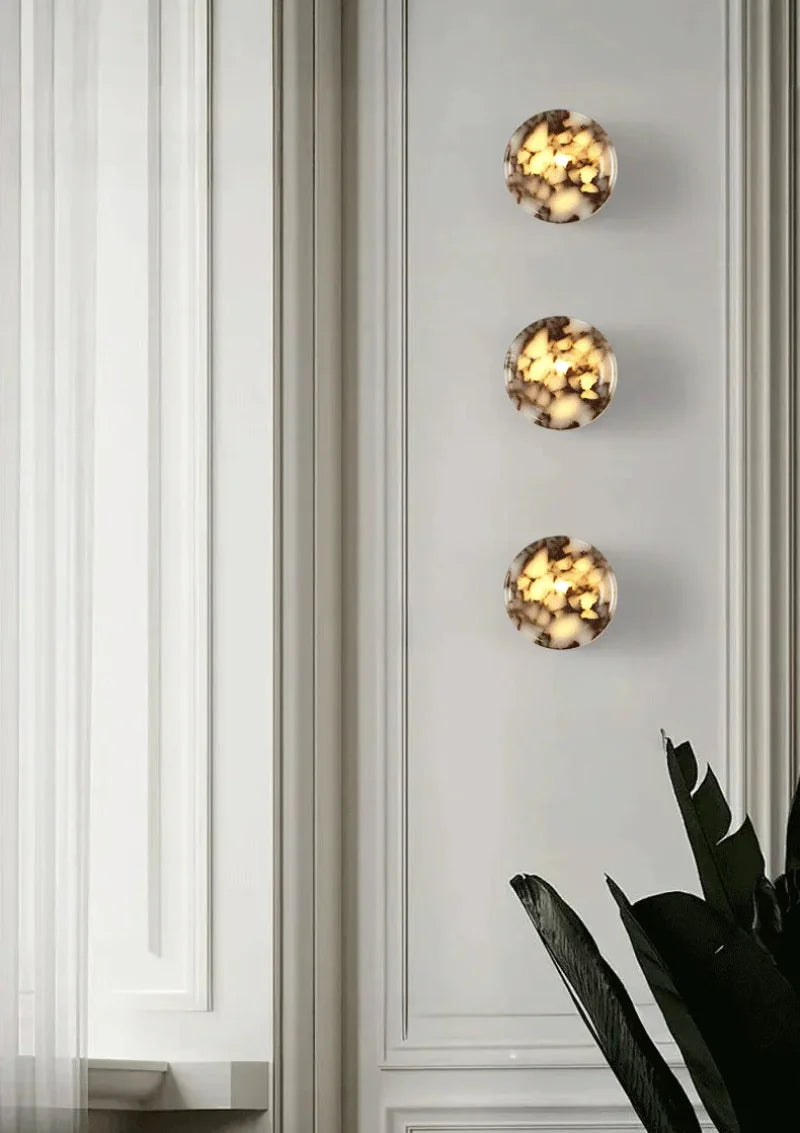 Cylindrical Marble Natural Stone Wall Lamp
