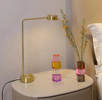Glass block vase modern crystal geometric flower holder home décor