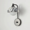 Orion Marble Sconce Black marble wall sconce alabaster stone modern luxury bedroom wall light