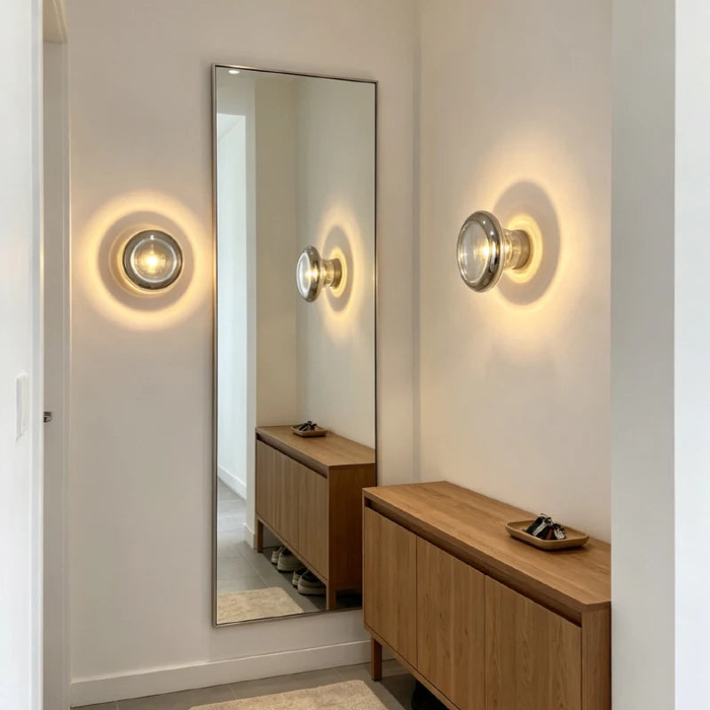 Modern Grey Glass LED Wall Lamp Gold Aluminium Mini Wall Light Fixtures For Indoor Stairs Bedside Parlor Atmosphere-Letifly Lights and Decor