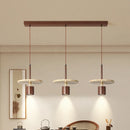 Forest Canopy Travertine pendant light, natural stone and wood kitchen island chandelier, luxury marble dining bedroom bedside aisle hanging lamp